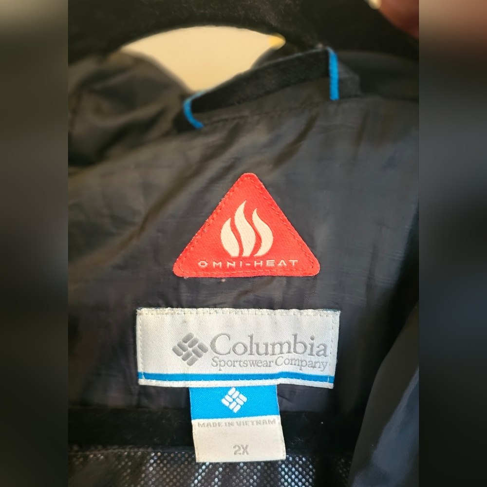 Columbia Omni Heat 2X Long Black Jacket Lightweight But Warm - Picture 3 of 7
